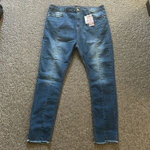 NWT Boohoo High Waist Front Seam Skinny Jeans